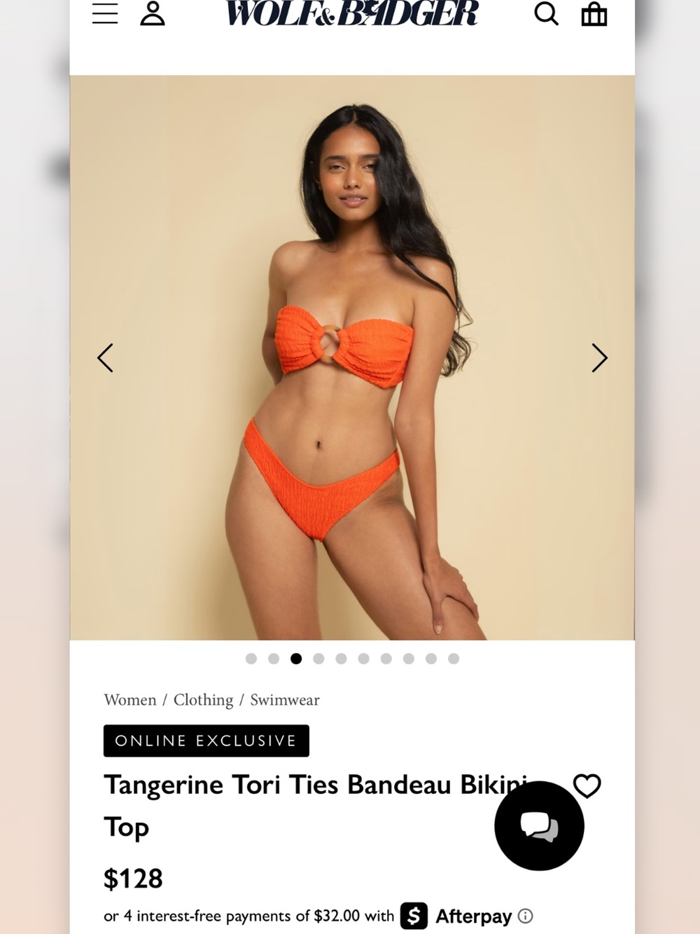Montce Tangerine Bandeau Bikini Set - Bright Orange